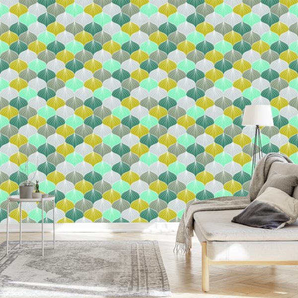 Behang Kleurrijk Ovaal Geometrisch Patroon - Afbeelding 3