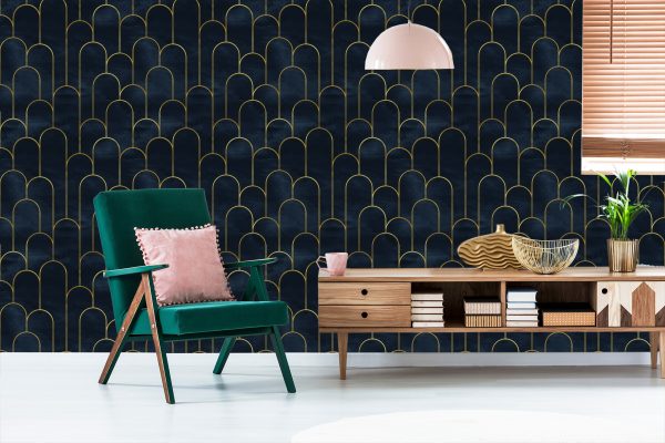 Behang Statig Patroon In Art-Decostijl - Afbeelding 6