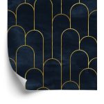Behang Statig Patroon In Art-Decostijl