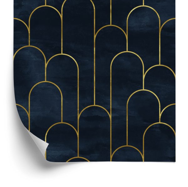 Behang Statig Patroon In Art-Decostijl