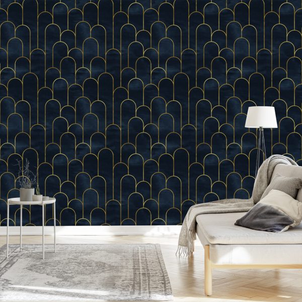 Behang Statig Patroon In Art-Decostijl - Afbeelding 3