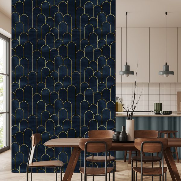 Behang Statig Patroon In Art-Decostijl - Afbeelding 4