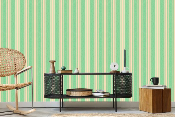Behang Retro Strips En Ornamenten In Oosterse Stijl - Afbeelding 5