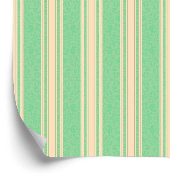 Behang Retro Strips En Ornamenten In Oosterse Stijl