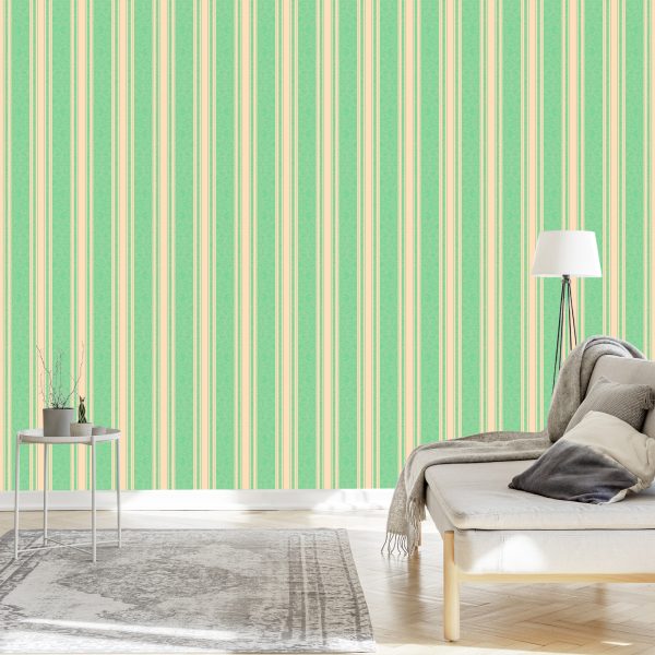 Behang Retro Strips En Ornamenten In Oosterse Stijl - Afbeelding 3