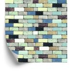 Behang Kleurrijke Bakstenen Muur