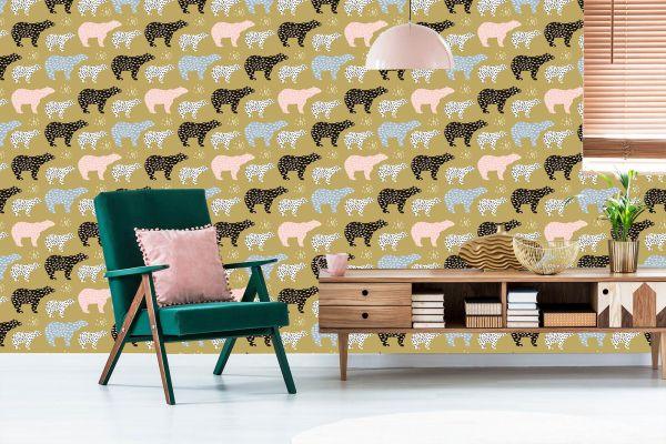 Behang Voor Kinderen - Kleurrijke Beren - Scandinavische Stijl - Afbeelding 6