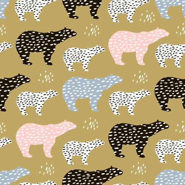 Behang Voor Kinderen - Kleurrijke Beren - Scandinavische Stijl - Afbeelding 2