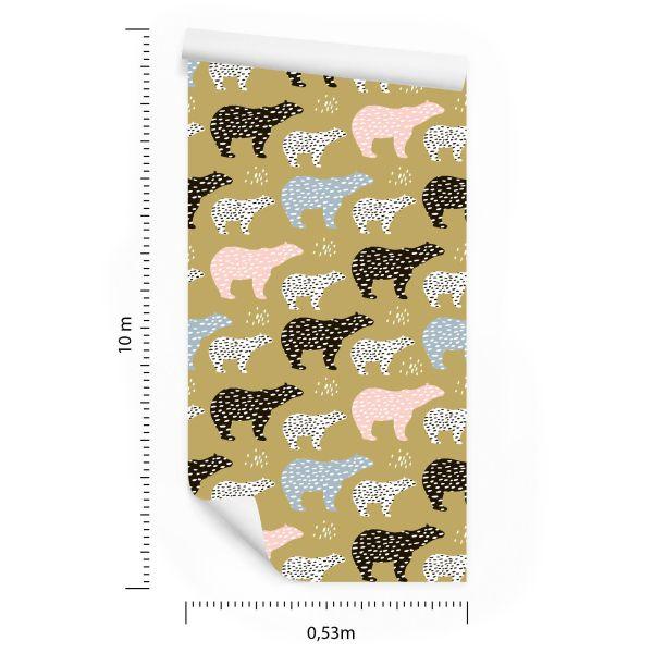 Behang Voor Kinderen - Kleurrijke Beren - Scandinavische Stijl - Afbeelding 8