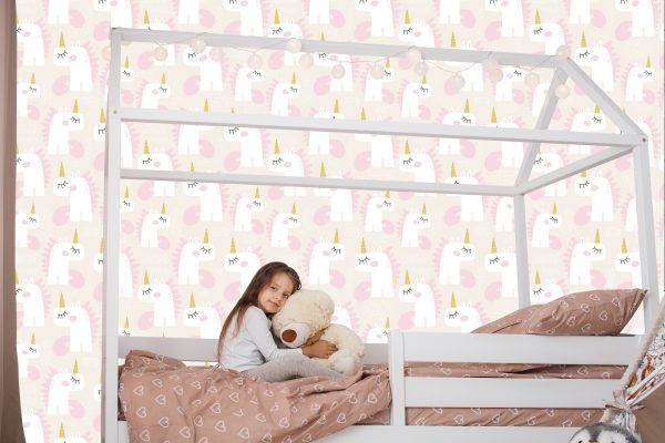 Behang Voor Kinderen - Slapende Eenhoorns - Scandinavische Stijl - Afbeelding 7
