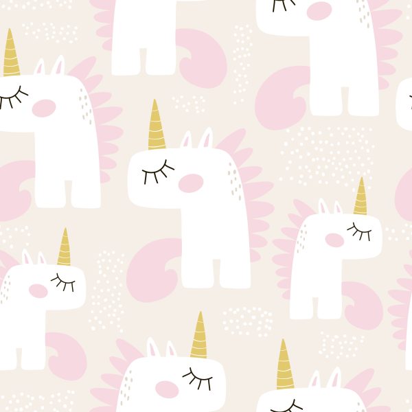 Behang Voor Kinderen - Slapende Eenhoorns - Scandinavische Stijl - Afbeelding 2