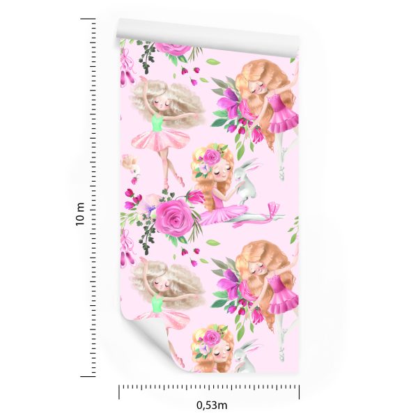 Behang Aquarel Ballerina's - Afbeelding 8