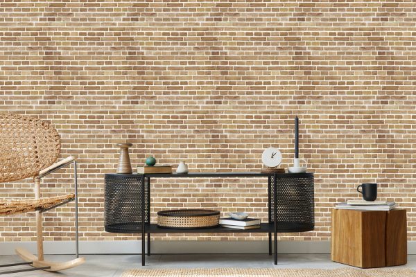 Behang Bakstenen Muur In Beige Tinten - Afbeelding 5