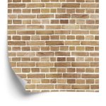Behang Bakstenen Muur In Beige Tinten