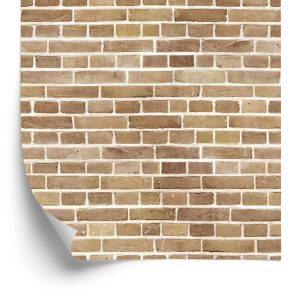 Behang Bakstenen Muur In Beige Tinten