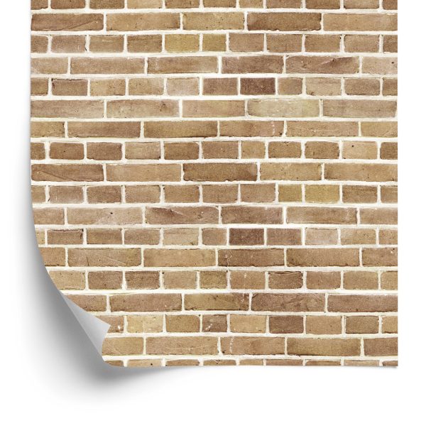 Behang Bakstenen Muur In Beige Tinten