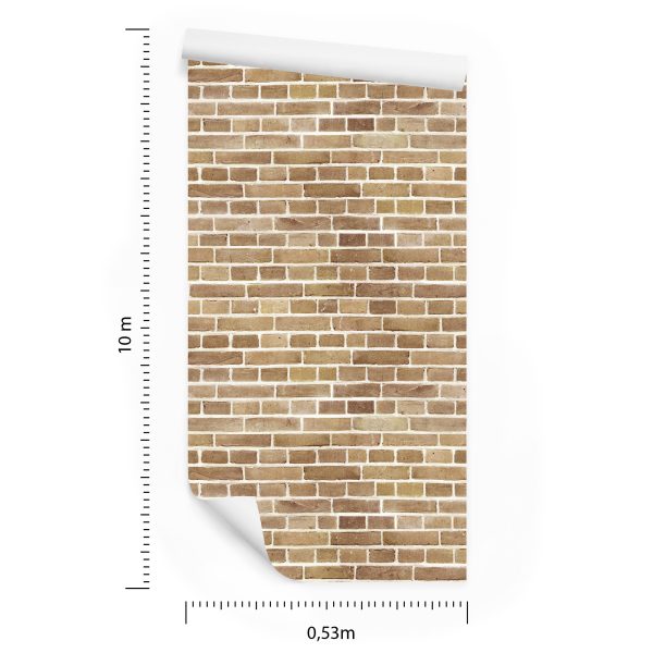 Behang Bakstenen Muur In Beige Tinten - Afbeelding 8