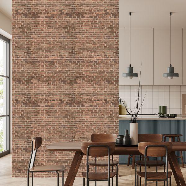 Behang Oude Bakstenen Muur - Afbeelding 4