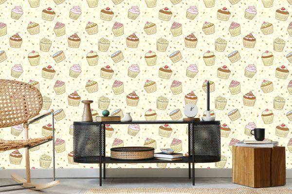 Behang Zoete Cupcakes - Afbeelding 5
