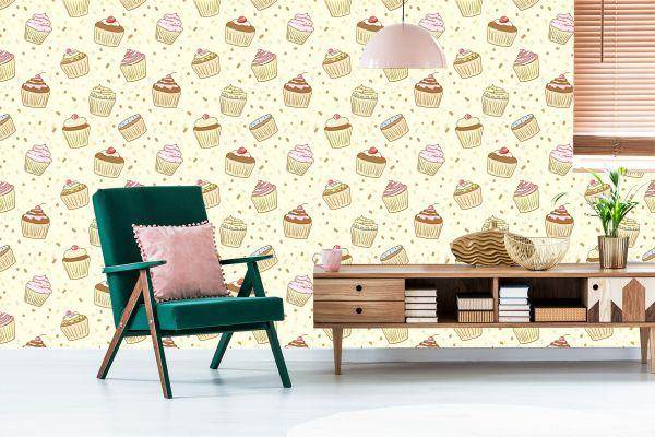 Behang Zoete Cupcakes - Afbeelding 6