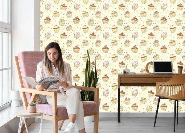 Behang Zoete Cupcakes - Afbeelding 7