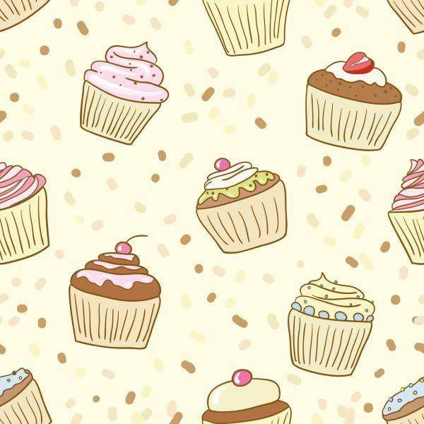 Behang Zoete Cupcakes - Afbeelding 2