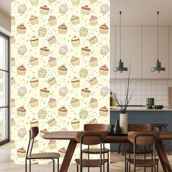 Behang Zoete Cupcakes - Afbeelding 4