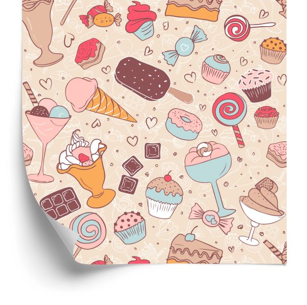 Behang Snoepjes In Pastelkleuren