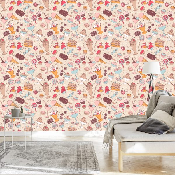 Behang Snoepjes In Pastelkleuren - Afbeelding 3