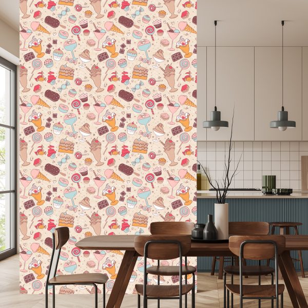 Behang Snoepjes In Pastelkleuren - Afbeelding 4