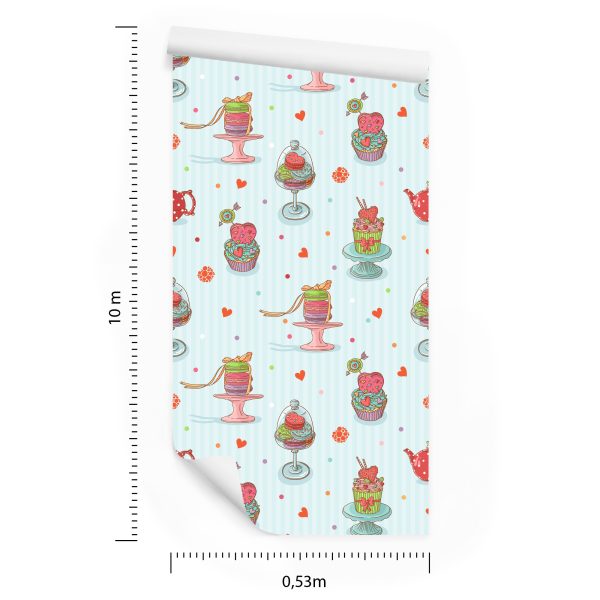 Behang Kleurrijke Gebakjes - Afbeelding 8