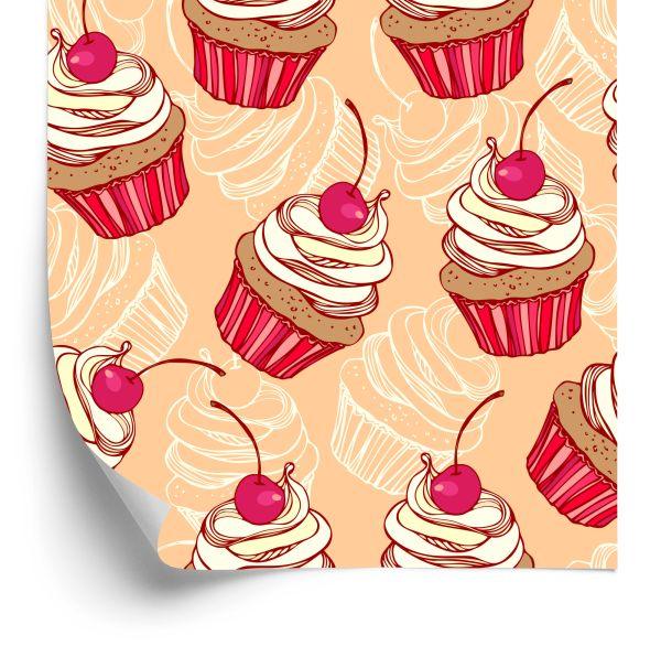 Behang Muffins Met Kers