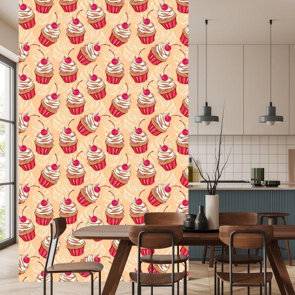Behang Muffins Met Kers - Afbeelding 4
