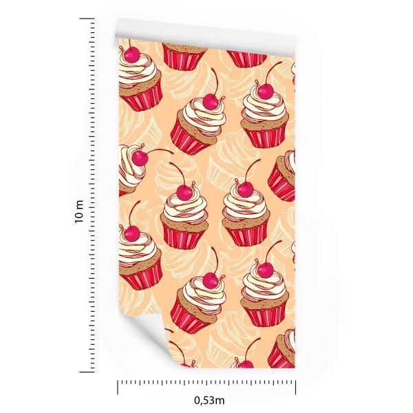 Behang Muffins Met Kers - Afbeelding 8