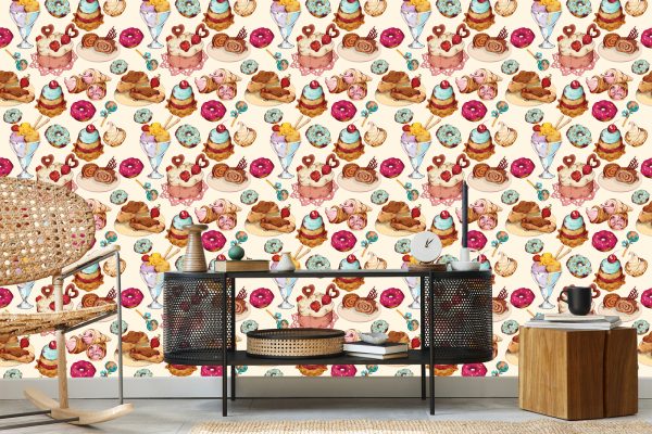 Behang Snoepjes In Vintage Stijl - Afbeelding 5