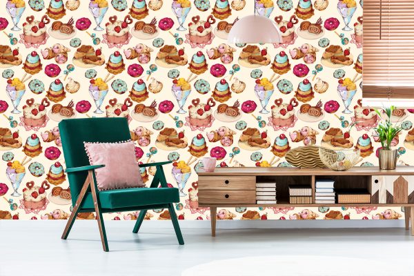 Behang Snoepjes In Vintage Stijl - Afbeelding 6