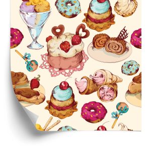 Behang Snoepjes In Vintage Stijl