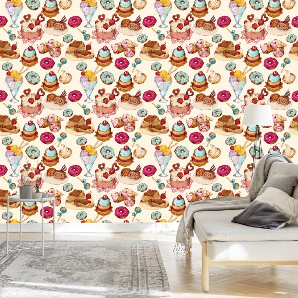 Behang Snoepjes In Vintage Stijl - Afbeelding 3