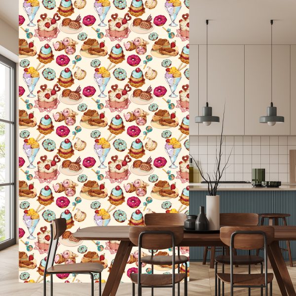 Behang Snoepjes In Vintage Stijl - Afbeelding 4
