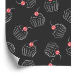 Behang Cupcake Met Kers