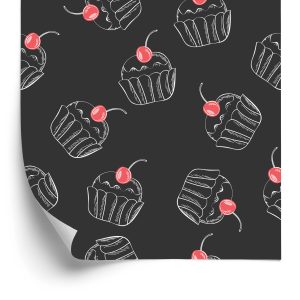 Behang Cupcake Met Kers