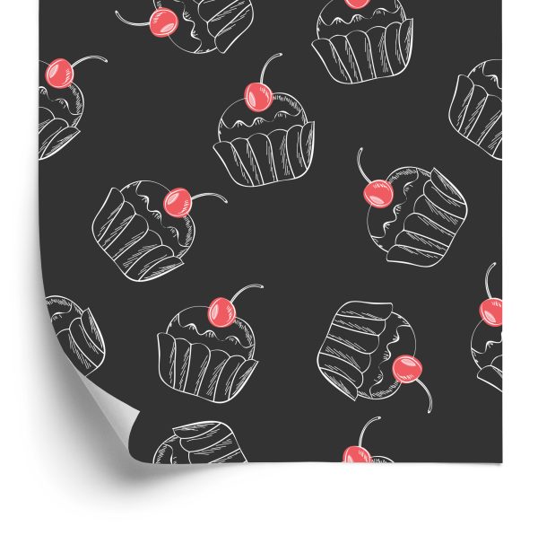 Behang Cupcake Met Kers