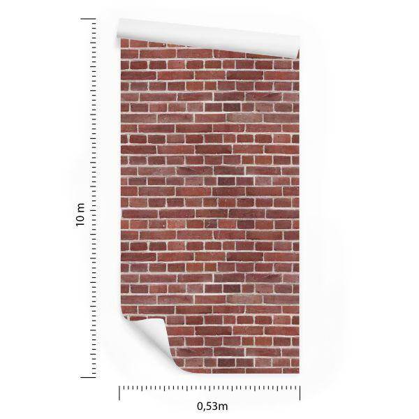 Behang Donkerrode Baksteen - Afbeelding 8