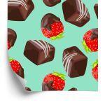 Behang Aardbeien In Chocolade