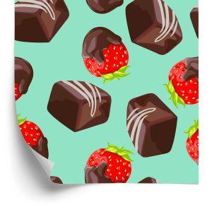 Behang Aardbeien In Chocolade