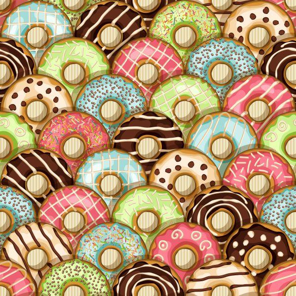 Behang Kleurrijke Donuts Met Glazuur - Afbeelding 2