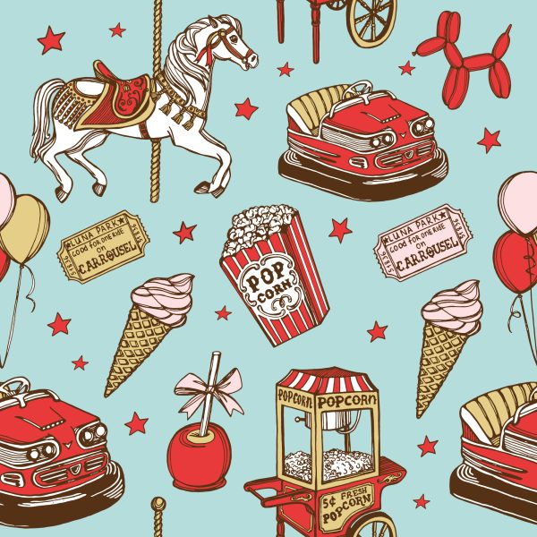 Behang Vintage Pretpark - Afbeelding 2
