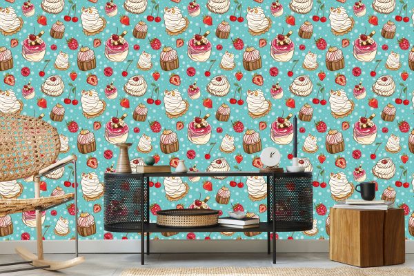 Behang Kleurrijke Fruitcakes - Afbeelding 5