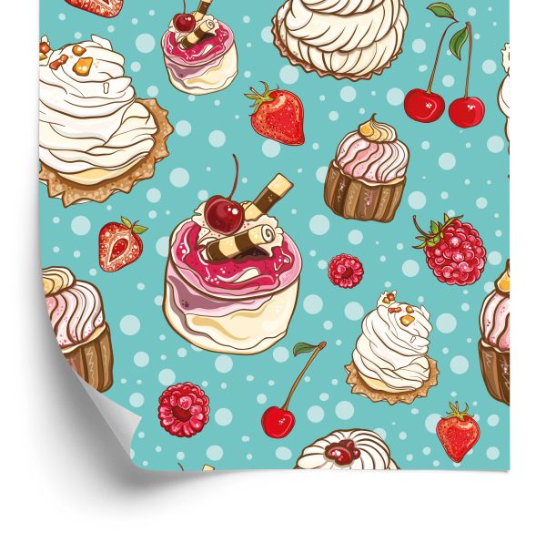 Behang Kleurrijke Fruitcakes