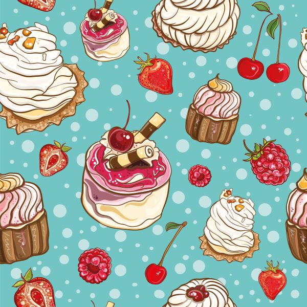 Behang Kleurrijke Fruitcakes - Afbeelding 2